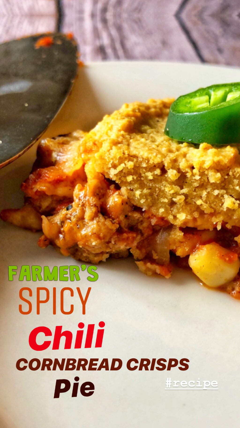 Farmer's Spicy Chili Cornbread Crisps Pie